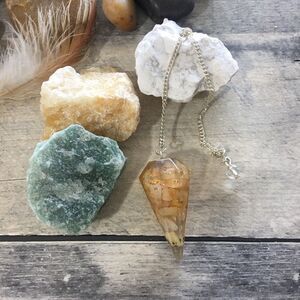 Orgone Citrine gemstone pendulum